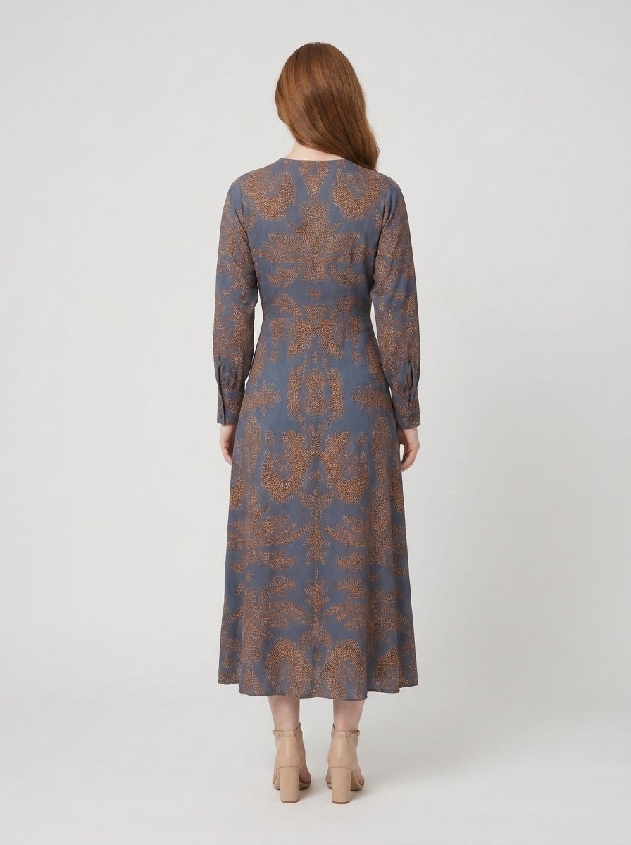 Violet wedding guest maxi back view