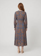 Violet wedding guest maxi back view