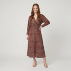 Violet wedding guest maxi dress red