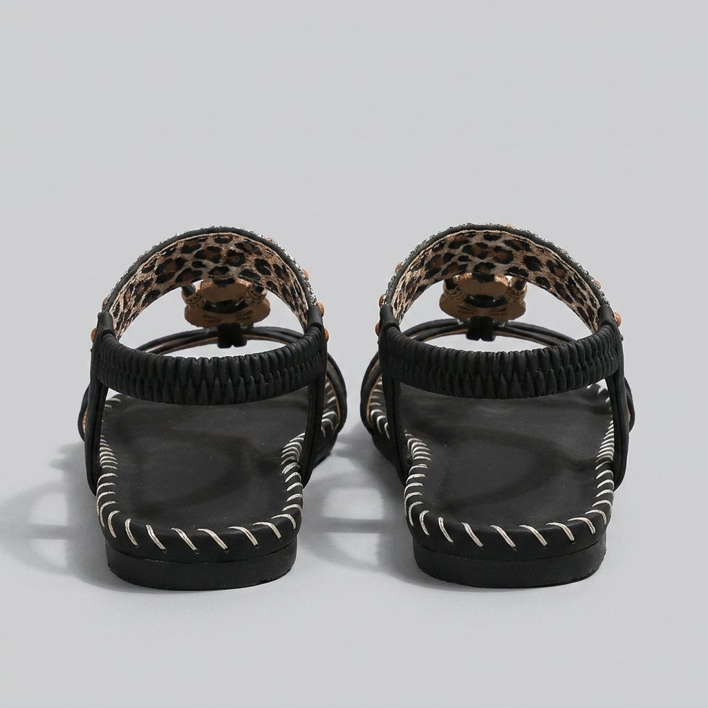 Vittoria Ibiza boho sandals rear view with elastic heel strap