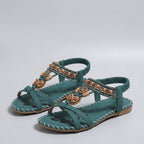 Vittoria Ibiza boho sandals green - front