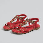 Vittoria Ibiza boho sandals red - front