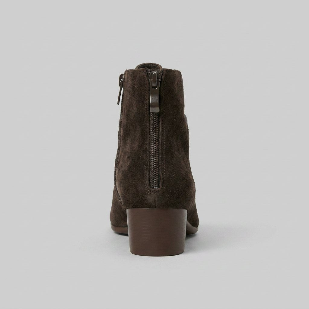 Viva suede ankle boot back zip