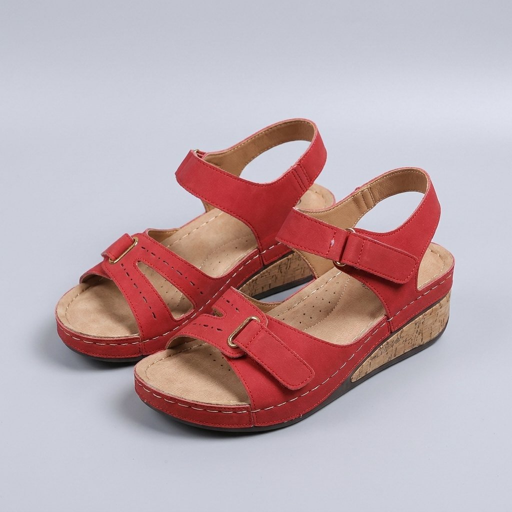Wanda walking sandals red
