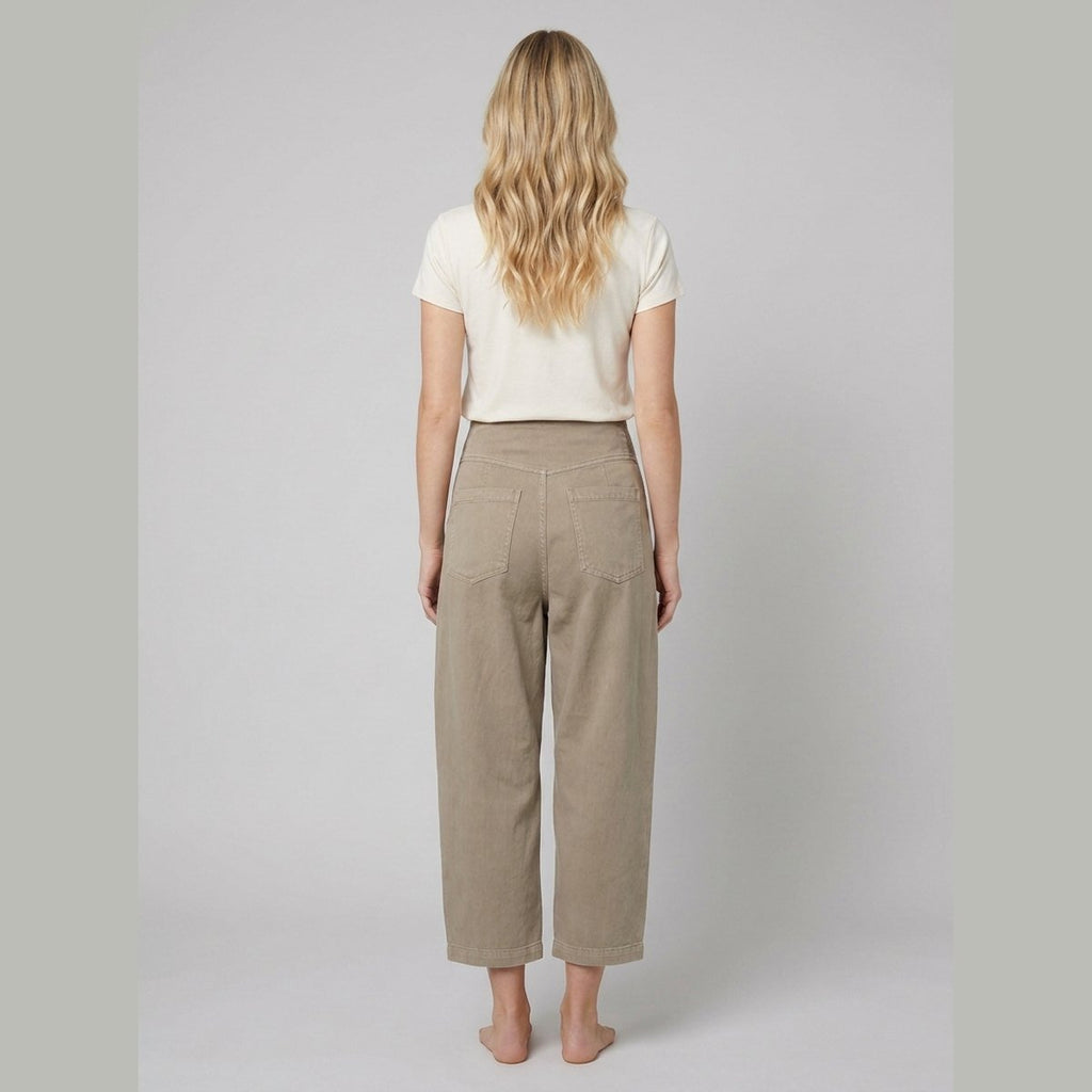 Wander khaki wide-leg pants back
