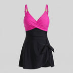Waves swimdress rose red black