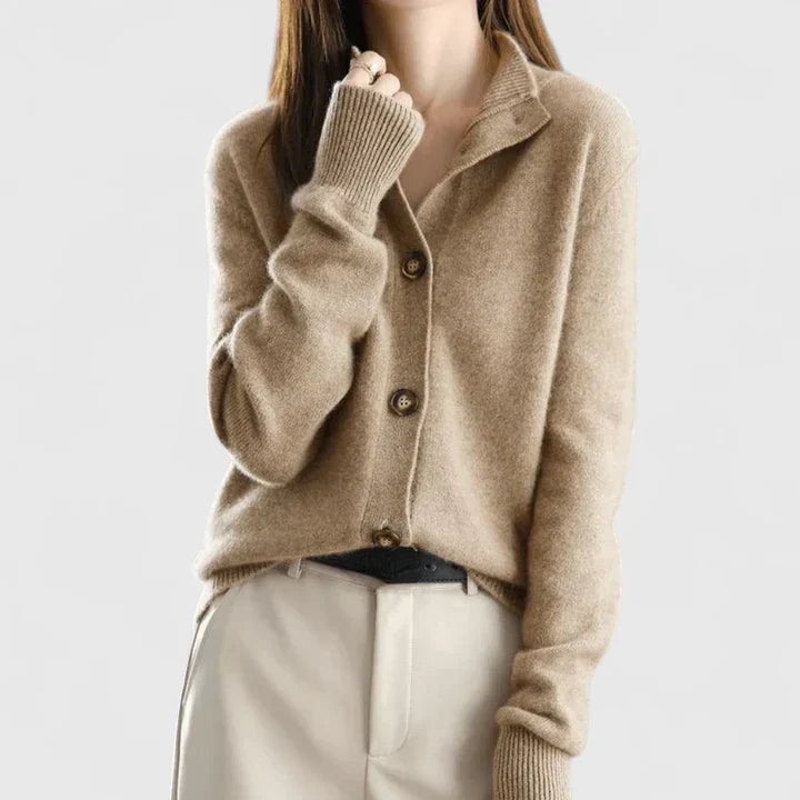 Adelie | Refined Collared Cardigan – front view