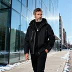 Kellan waterproof hooded winter jacket, seam and stitching detail