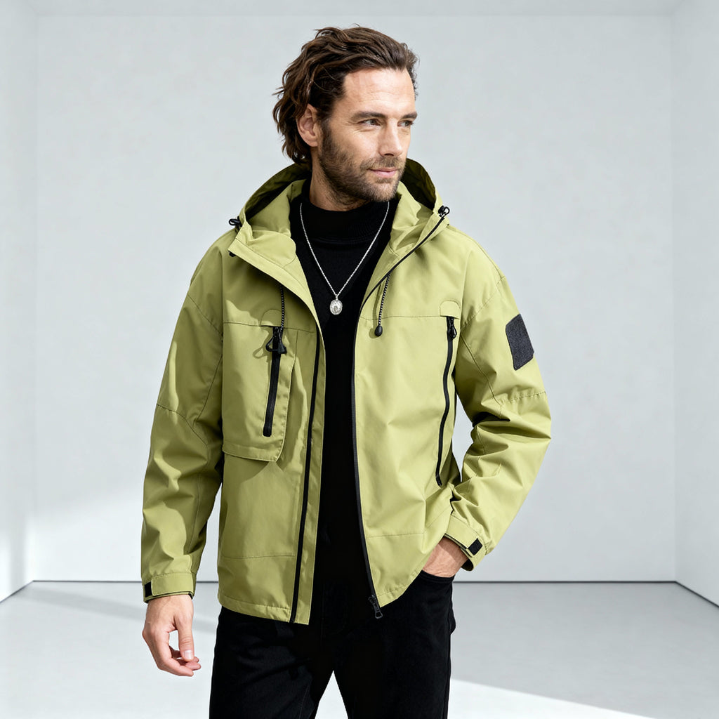 Kellan waterproof hooded winter jacket, collar detail