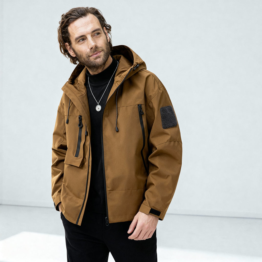 Kellan waterproof hooded winter jacket, fabric close-up