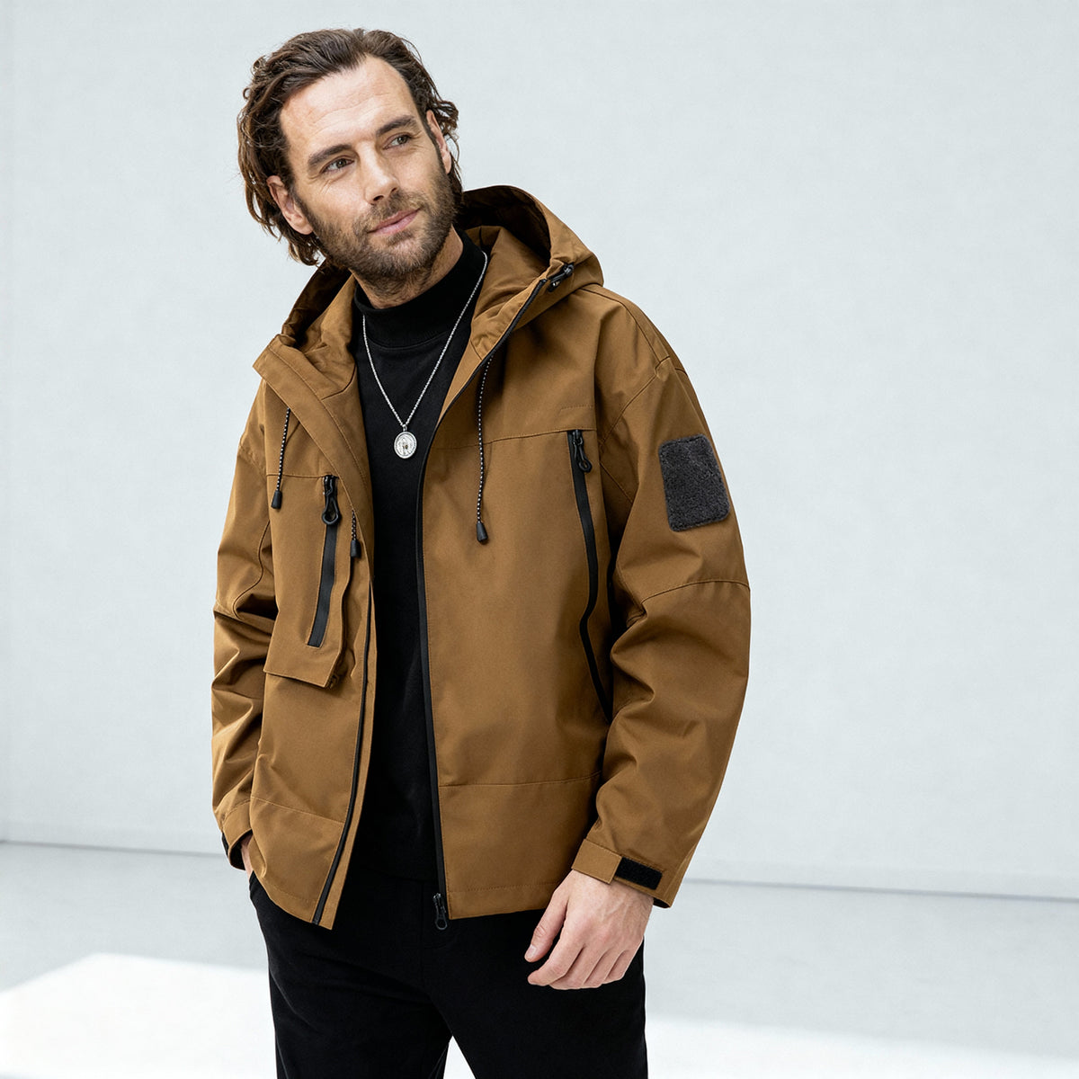 Kellan waterproof hooded winter jacket, fabric close-up