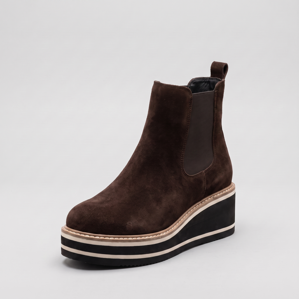 Alexia chelsea platform boot dark brown
