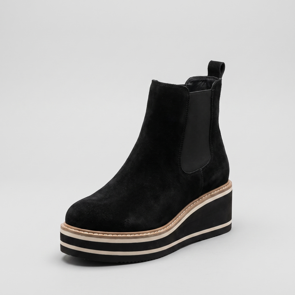 Alexia chelsea platform boot black