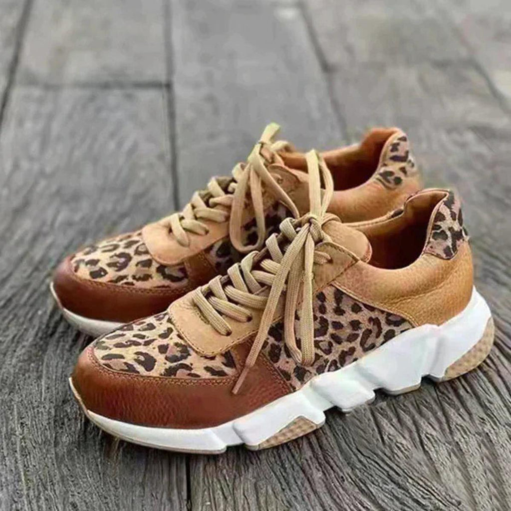 Alina Leopard Print Lace-Up Sneakers – side view