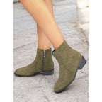 Alix | Side-Zip Block Heel Ankle Boots – styled view