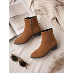 Alix | Side-Zip Block Heel Ankle Boots – detail view