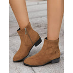 Alix | Side-Zip Block Heel Ankle Boots – styled view