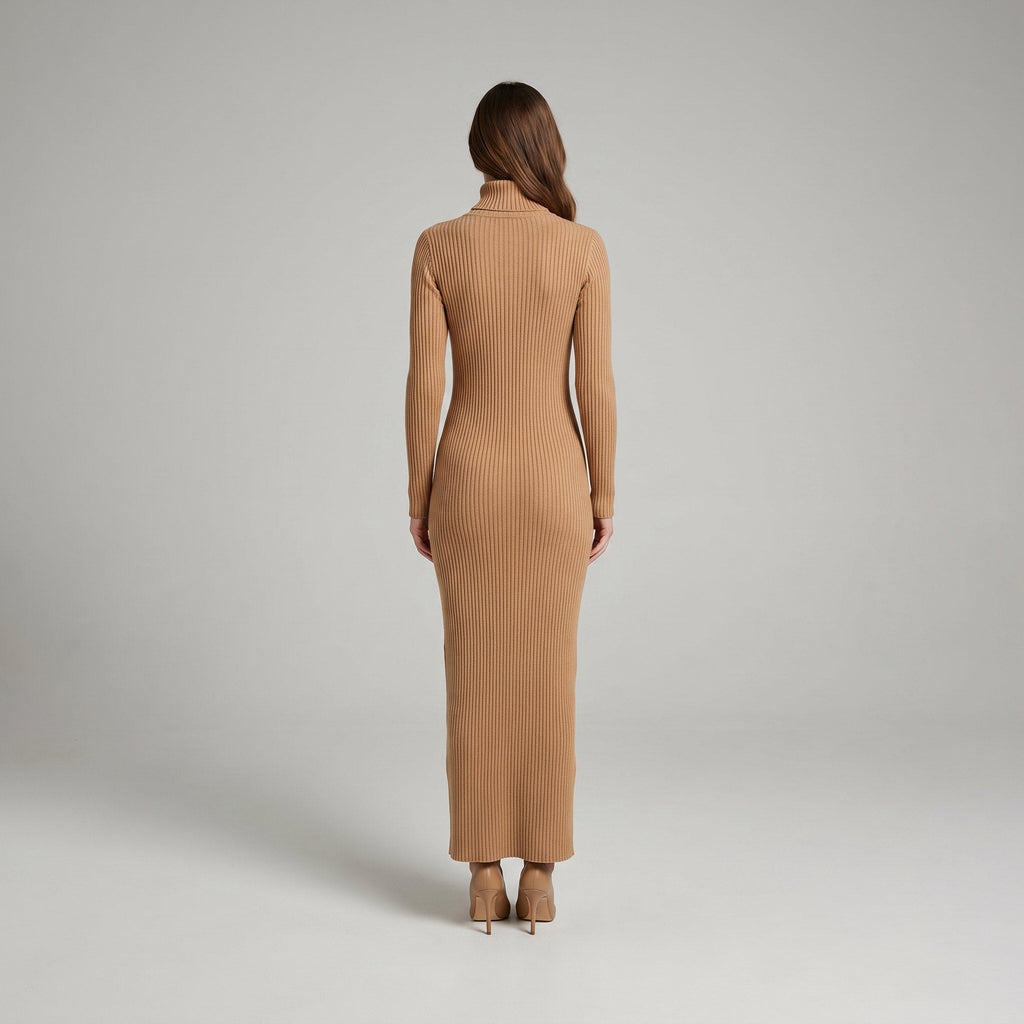 Amelie | Slim-Fit Wool-Blend Maxi Sweater Dress by Vera Noir – back view