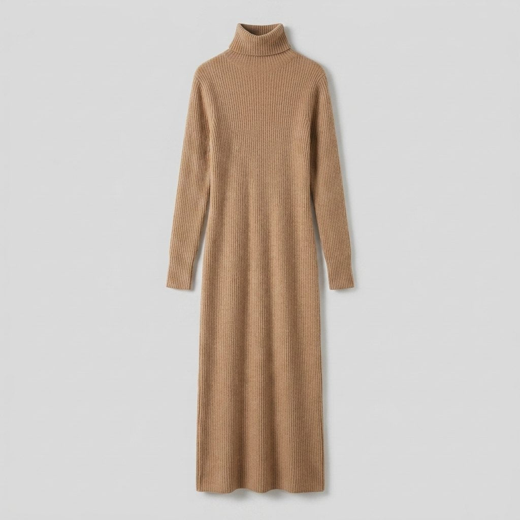 Amelie | Slim-Fit Wool-Blend Maxi Sweater Dress by Vera Noir – detail view