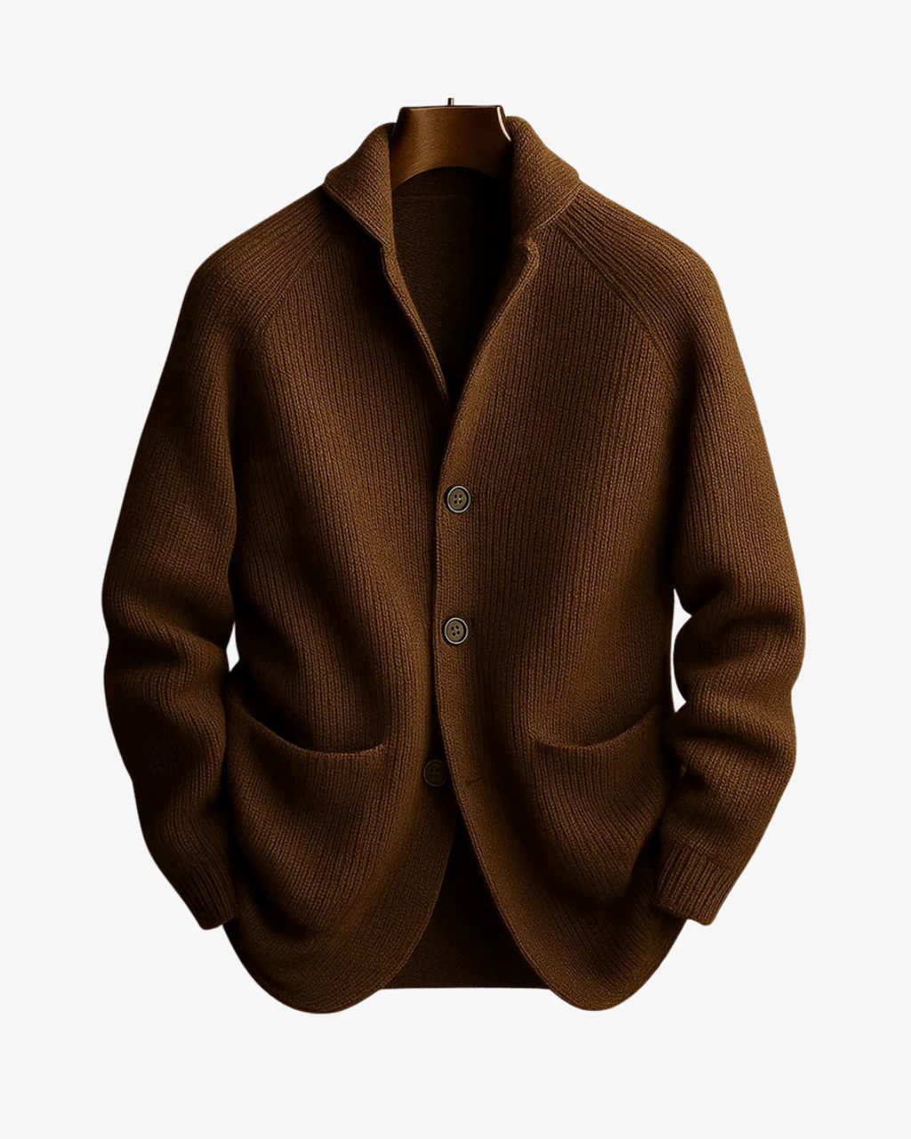Andrew Wool-Blend Cardigan back view showing fit