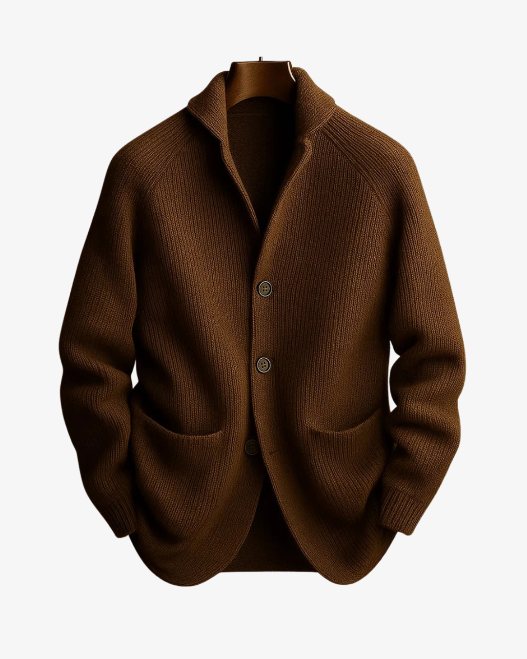 Andrew Wool-Blend Cardigan back view showing fit