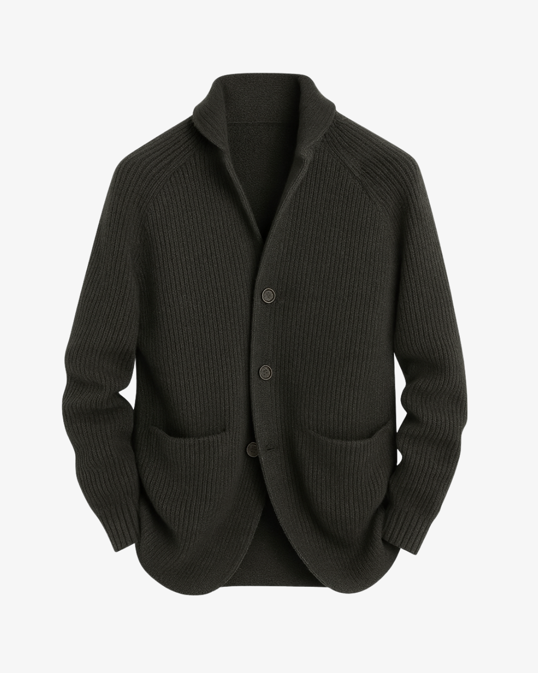 Andrew Wool-Blend Cardigan button closure close-up