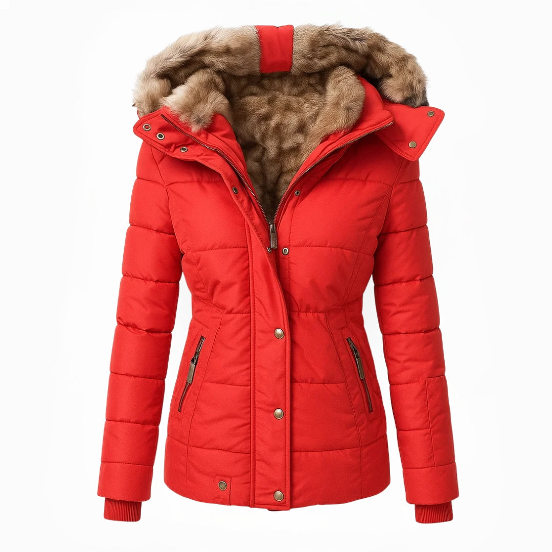 Angel Fur-Lined Winter Coat – back view