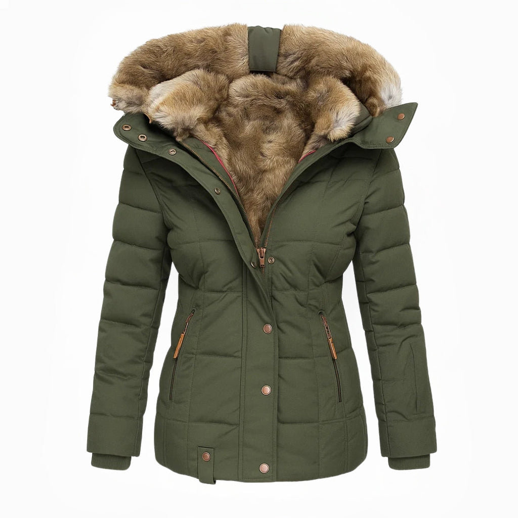 Angel Fur-Lined Winter Coat – detail view