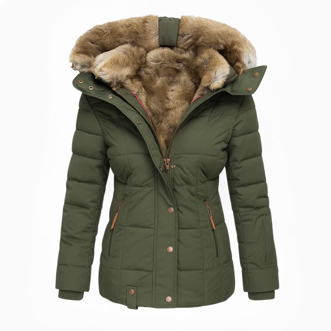Angel Fur-Lined Winter Coat – detail view