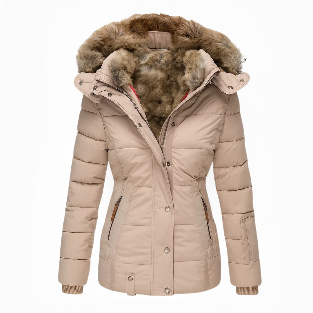 Angel Fur-Lined Winter Coat – side view