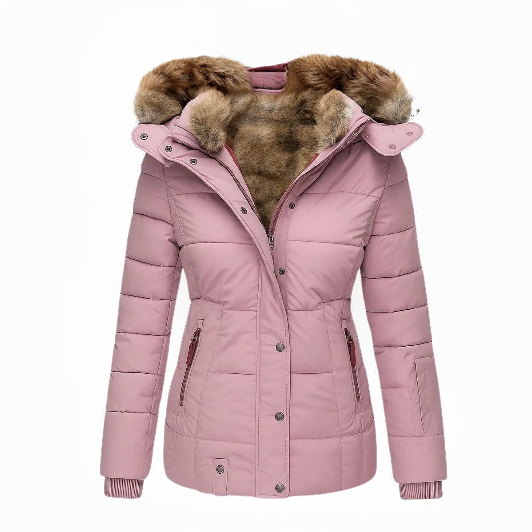 Angel Fur-Lined Winter Coat – close-up