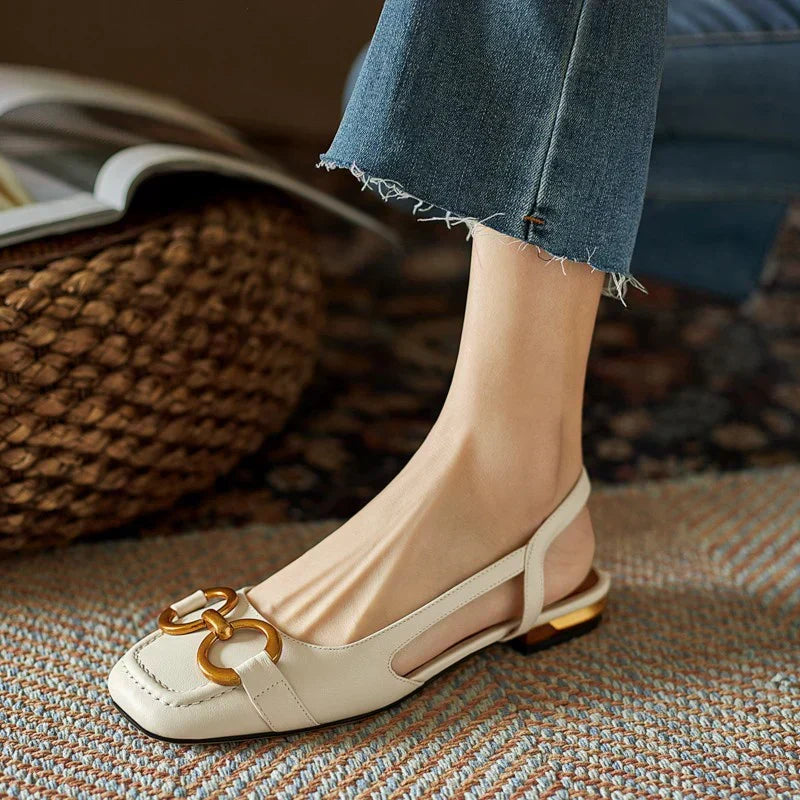 Annetta | Comfort Slingback Flats – front view