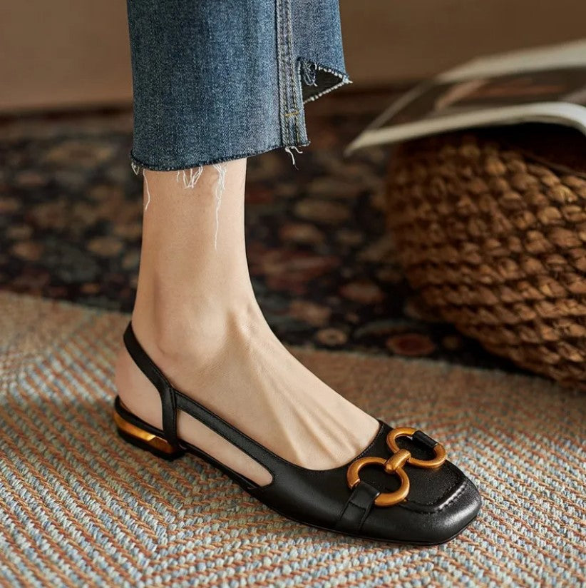 Annetta | Comfort Slingback Flats – side view