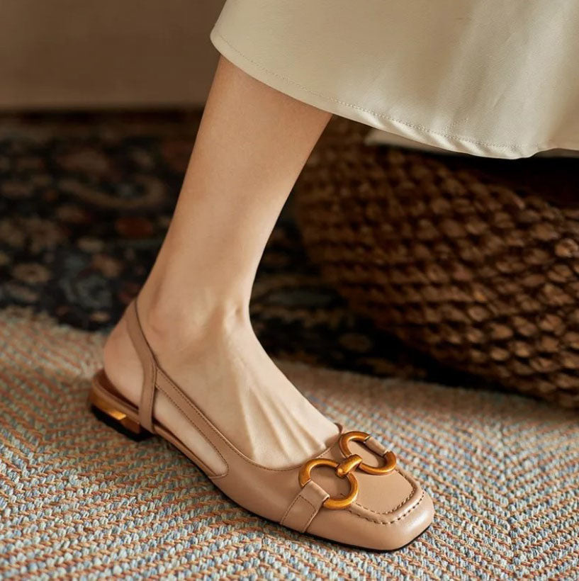 Annetta | Comfort Slingback Flats – side view