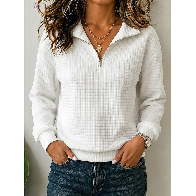 Annette Collared Quarter-Zip Sweatshirt – back view