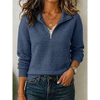 Anouska | Textured Quarter-Zip Pullover – front view