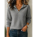 Anouska | Textured Quarter-Zip Pullover – front view