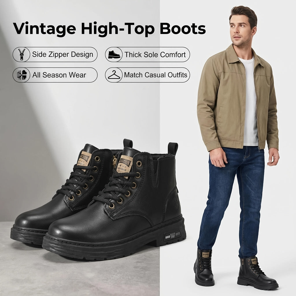 Archer | Rugged Lace-Up Ankle Boots – styled view