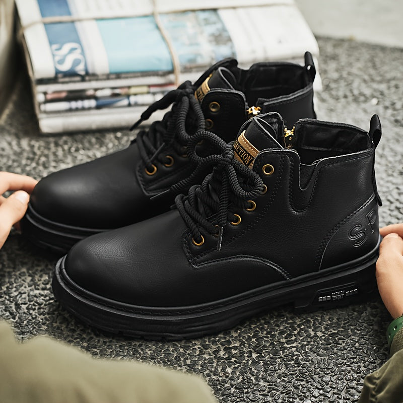 Archer | Rugged Lace-Up Ankle Boots – side view