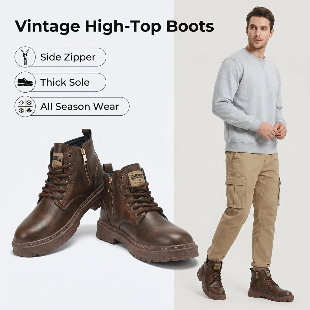 Archer | Rugged Lace-Up Ankle Boots – styled view