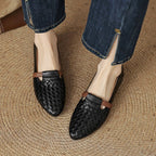 Ardelle Woven Leather Loafer – styled view
