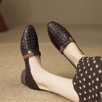 Ardelle Woven Leather Loafer – styled view