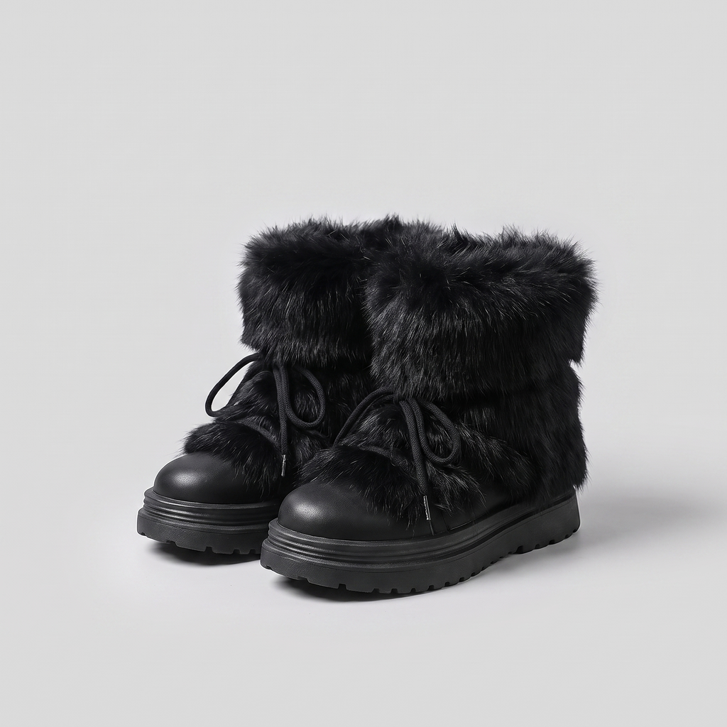 Aspen Faux Fur Après-Ski Boots pair – styled view