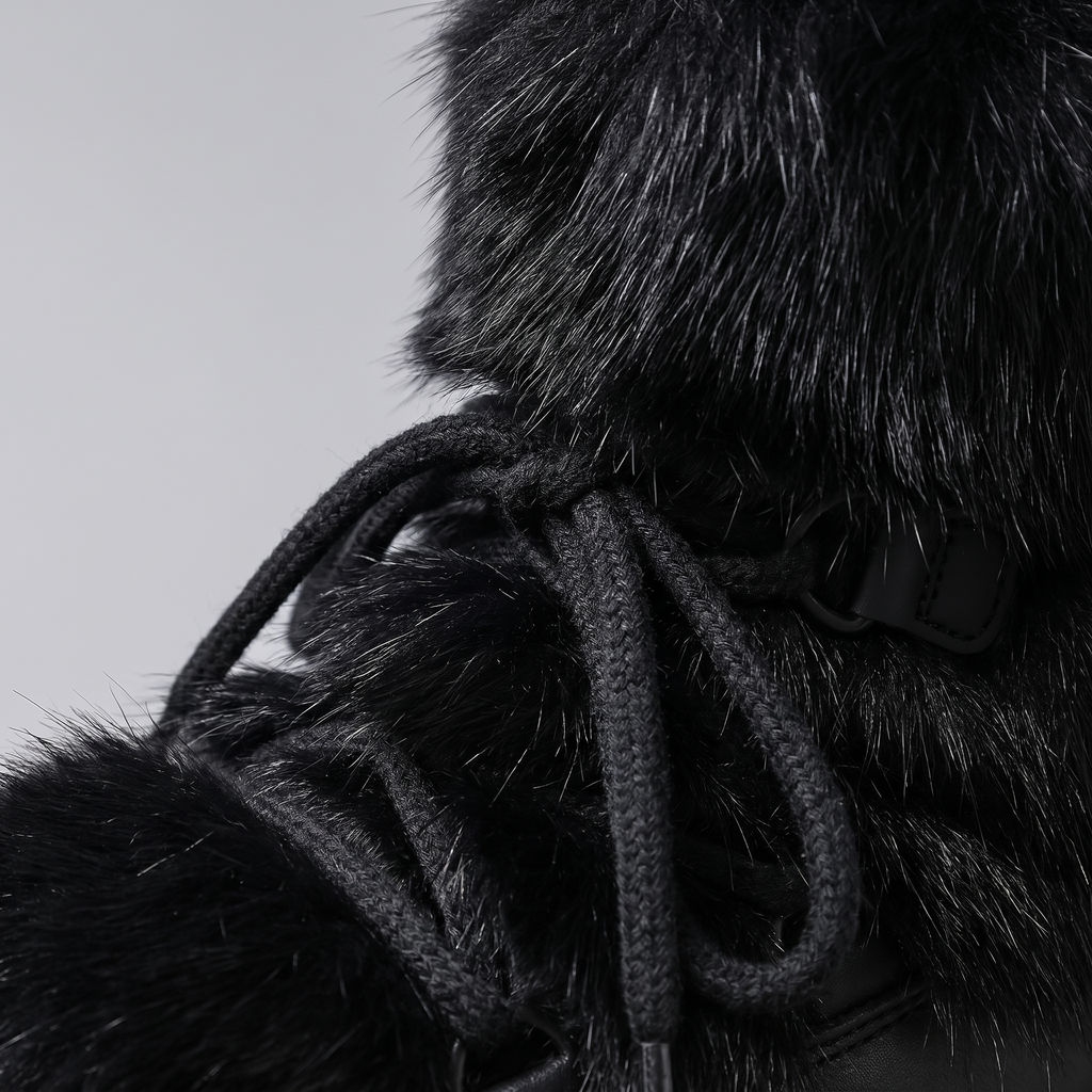 Aspen Faux Fur Après-Ski Boots lace detail – close-up