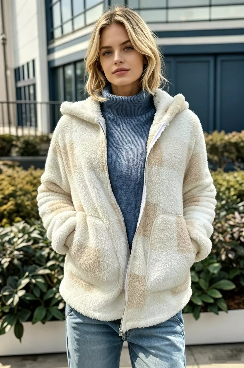 Aspen sherpa teddy coat, khaki