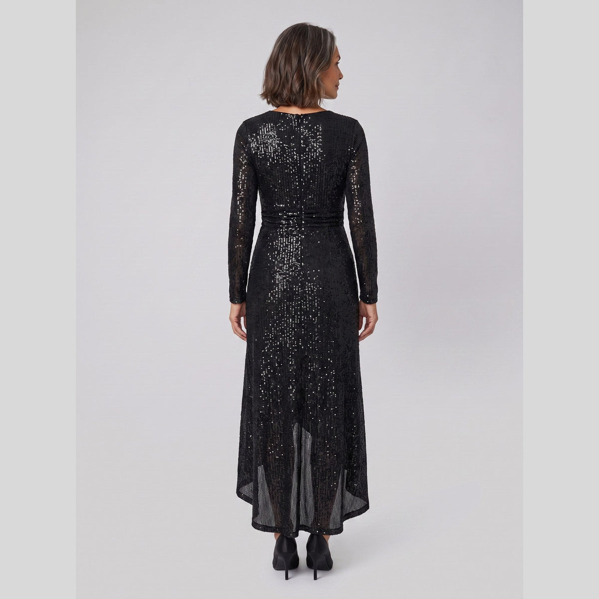Astra | Sequin Gown with Asymmetric Hem by Vera Noir – back view