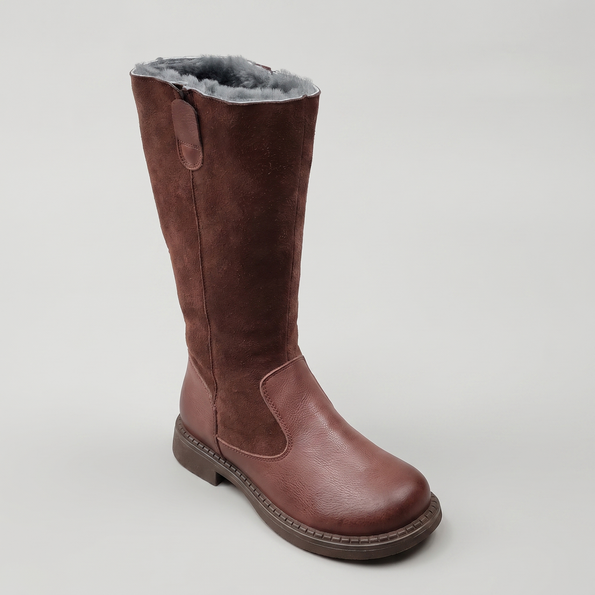 Aubrey Wool-Lined Riding Boots in brown – front view
