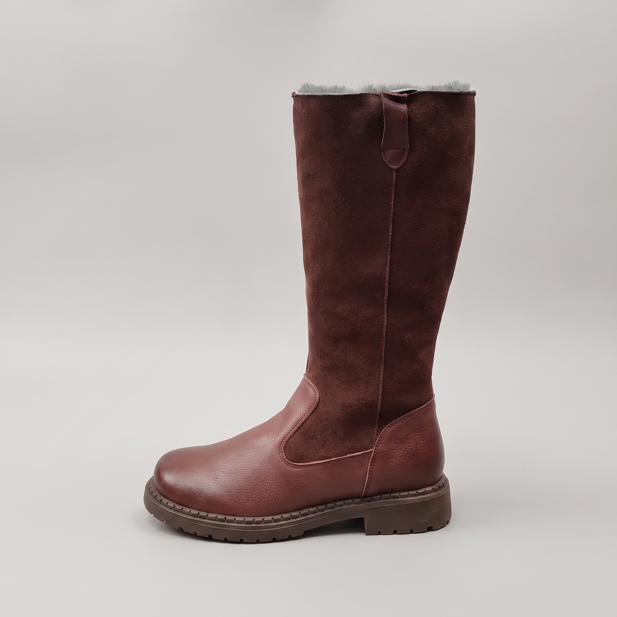 Aubrey Wool-Lined Riding Boots in brown – side view