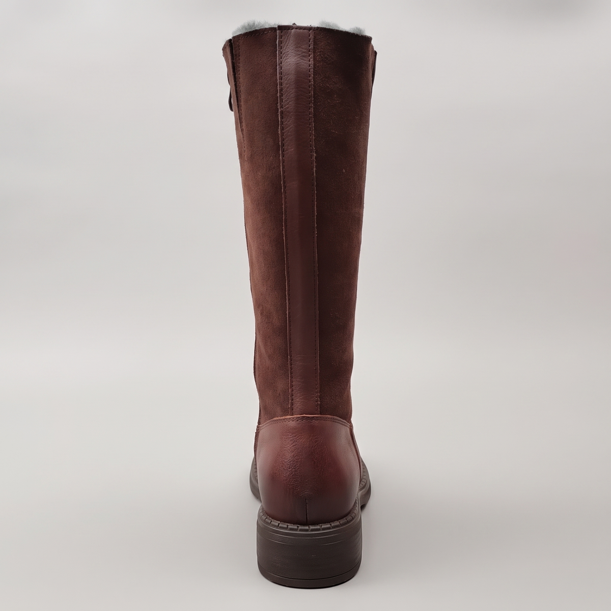 Aubrey Wool-Lined Riding Boots in brown – back view