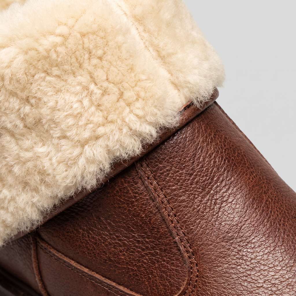 Aubrey Wool-Lined Riding Boots wool cuff – close-up